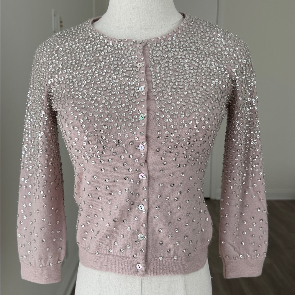 LaROK vintage cashmere beaded and sequin cardigan
